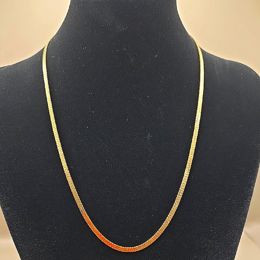 Vintage Herringbone Style Goldtone Necklace